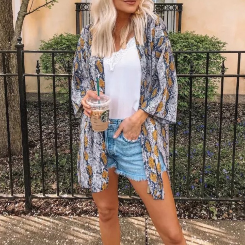 Allison Joy Ali Snake Print Kimono